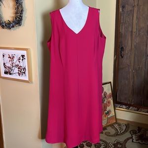 JONES NEW YORK Size 20W Fit & Flair Dress Career Valentines Red Lined $149 NEW